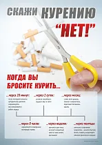 Плакат о вреде курения (А2) (420х594; Пластик ПВХ 4 мм, ПЭТ, алюминиевый профиль; )