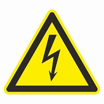 Знак безопасности W08 Опасность поражения электрическим током (T300, ПВХ 4 мм)