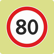 Дорожный знак с флуоресцентной окантовкой 3.24 Ограничение максимальной скорости 80