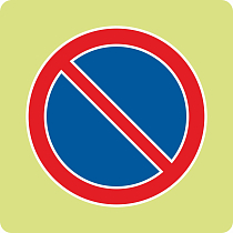 Дорожный знак с флуоресцентной окантовкой 3.28 Стоянка запрещена