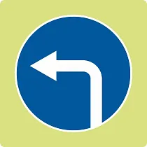 Дорожный знак с флуоресцентной окантовкой 4.1.3 Движение налево